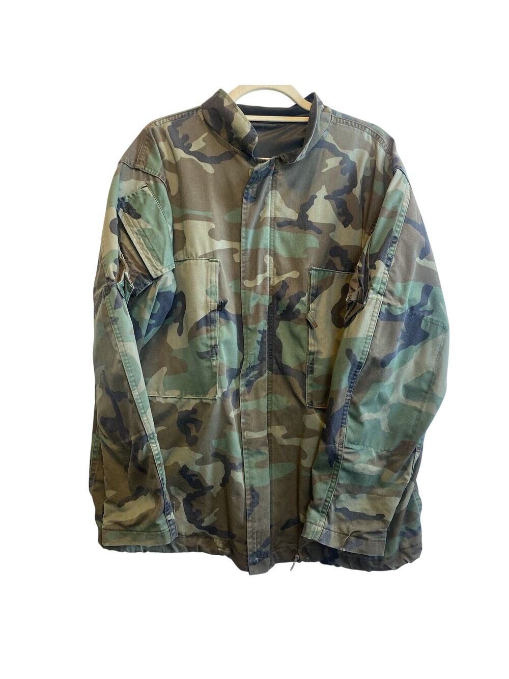 US Army Military Jacket Mens Medium Vintage Camo Utility Field Coat Gorpcore